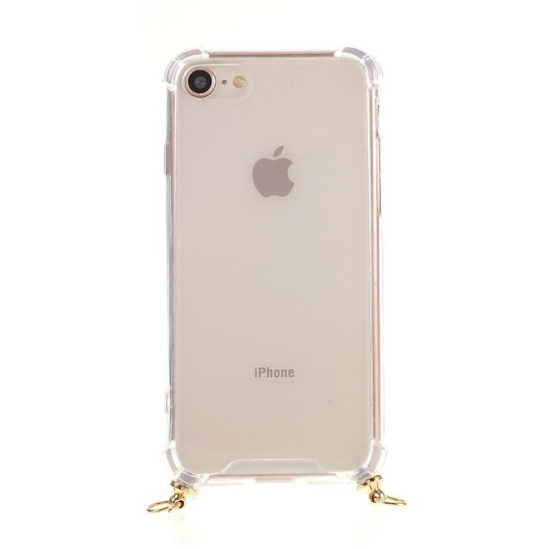 Telefoonhoesje voor iPhone SE 3 / SE 2 / 8 / 7 Hybride Met Gekleurd Koord