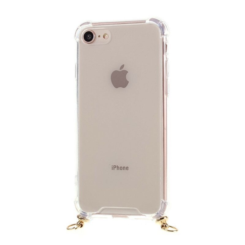 Telefoonhoesje voor iPhone SE 3 / SE 2 / 8 / 7 Hybride Met Gekleurd Koord