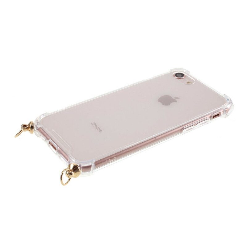 Telefoonhoesje voor iPhone SE 3 / SE 2 / 8 / 7 Hybride Met Gekleurd Koord