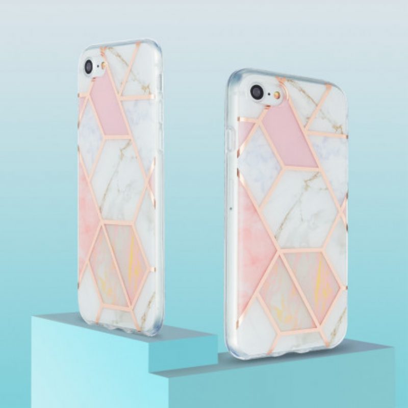 Telefoonhoesje voor iPhone SE 3 / SE 2 / 8 / 7 Siliconen Marmeren Geometrie