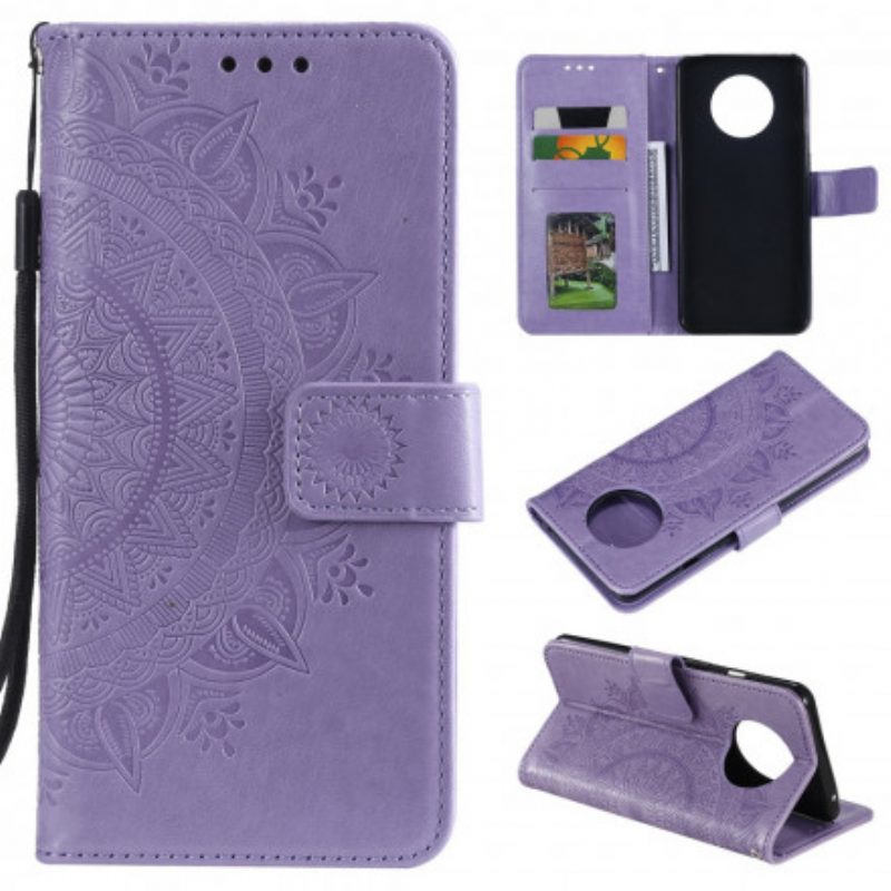 Flip Case voor Xiaomi Redmi Note 9 5G Zon Mandala