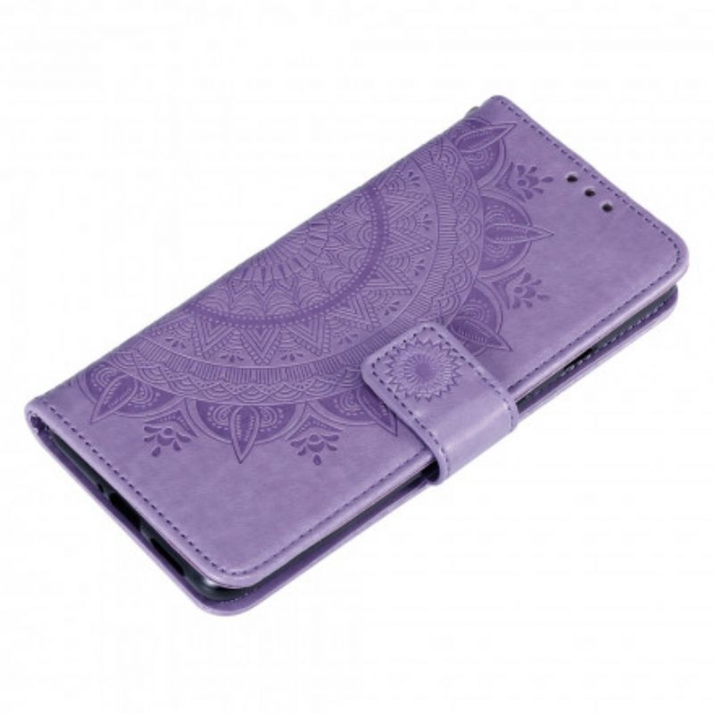 Flip Case voor Xiaomi Redmi Note 9 5G Zon Mandala