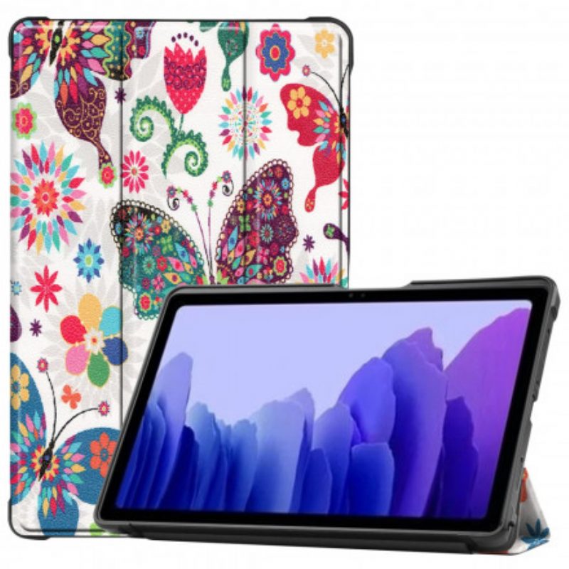 Bescherming Hoesje voor Samsung Galaxy Tab A7 (2020) Verbeterde Vlinders En Bloemen