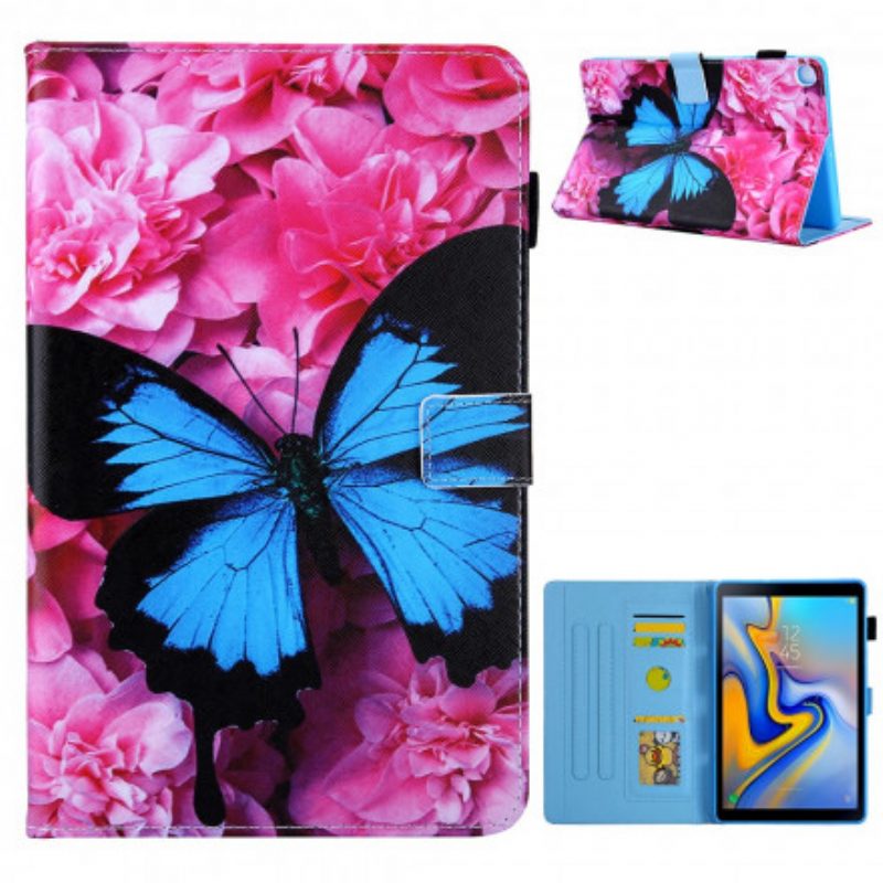 Flip Case voor Samsung Galaxy Tab A7 (2020) Bloemen Vlinder