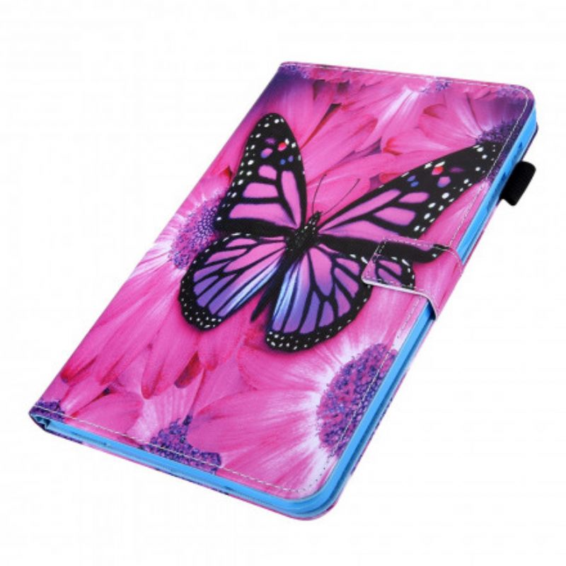 Flip Case voor Samsung Galaxy Tab A7 (2020) Bloemen Vlinder