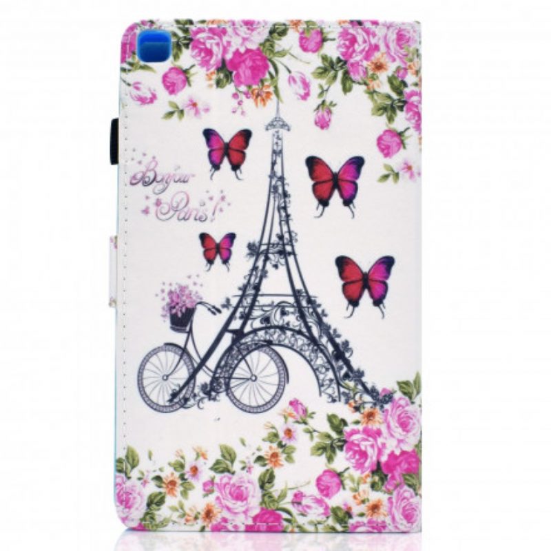 Flip Case voor Samsung Galaxy Tab A7 (2020) Eiffeltoren Fiets