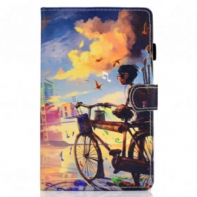 Folio-hoesje voor Samsung Galaxy Tab A7 (2020) Fiets Kunst