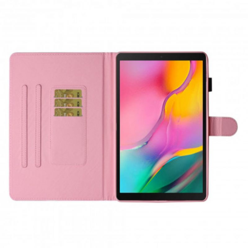 Leren Hoesje voor Samsung Galaxy Tab A7 (2020) Aandachtig Katje