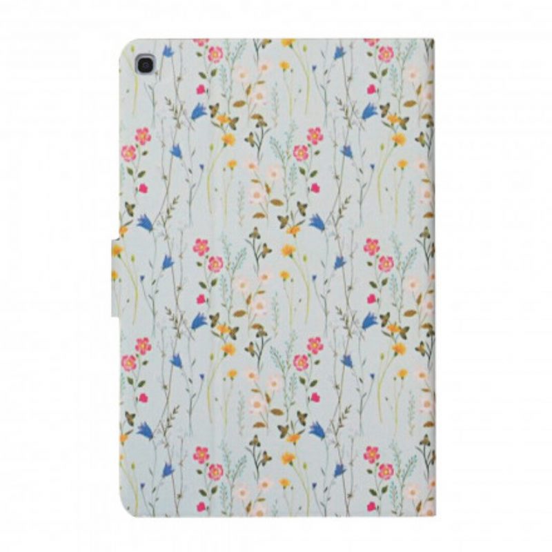 Leren Hoesje voor Samsung Galaxy Tab A7 (2020) Bloemen Bloemen Bloemen