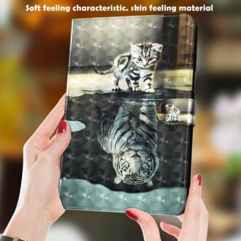 Leren Hoesje voor Samsung Galaxy Tab A7 (2020) Lichtvlek Cat's Dream