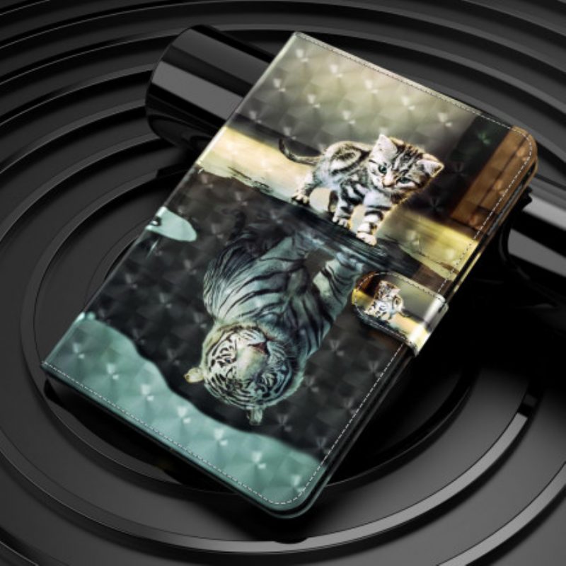 Leren Hoesje voor Samsung Galaxy Tab A7 (2020) Lichtvlek Cat's Dream