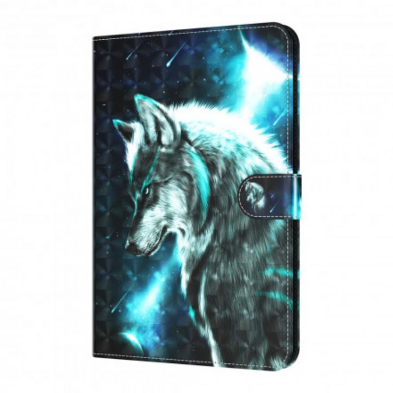 Leren Hoesje voor Samsung Galaxy Tab A7 (2020) Lichtvlek Wilde Wolf