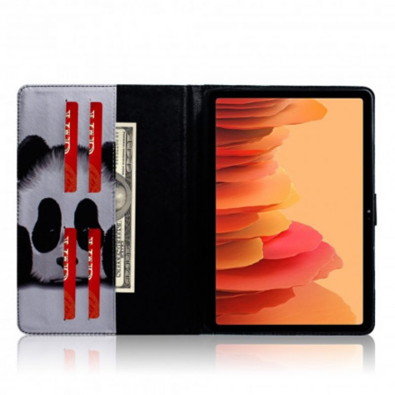 Leren Hoesje voor Samsung Galaxy Tab A7 (2020) Panda Hoofd