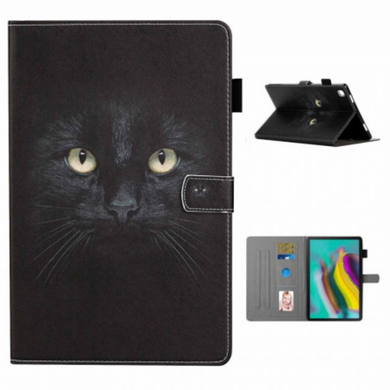 Leren Hoesje voor Samsung Galaxy Tab A7 (2020) Zwarte Kattenogen