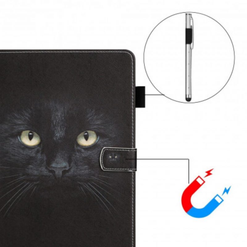 Leren Hoesje voor Samsung Galaxy Tab A7 (2020) Zwarte Kattenogen