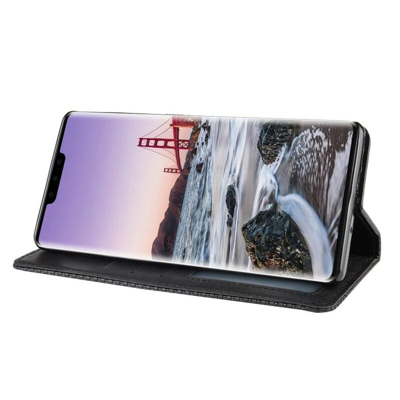 Bescherming Hoesje voor Huawei Mate 30 Pro Folio-hoesje Gestileerd Vintage Leereffect