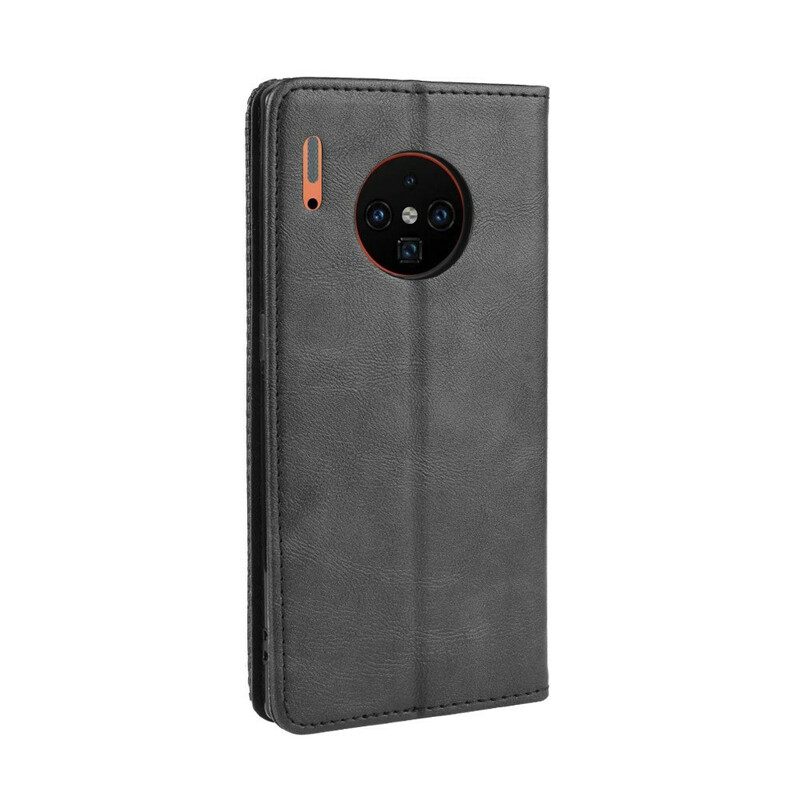 Bescherming Hoesje voor Huawei Mate 30 Pro Folio-hoesje Gestileerd Vintage Leereffect