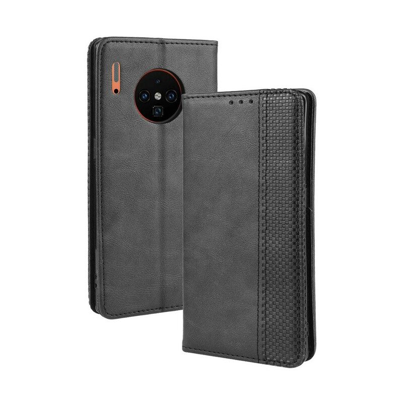 Bescherming Hoesje voor Huawei Mate 30 Pro Folio-hoesje Gestileerd Vintage Leereffect