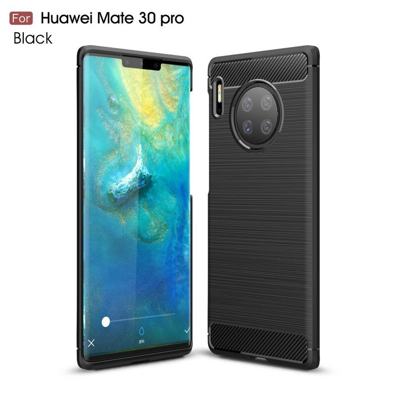 Telefoonhoesje voor Huawei Mate 30 Pro Geborstelde Koolstofvezel