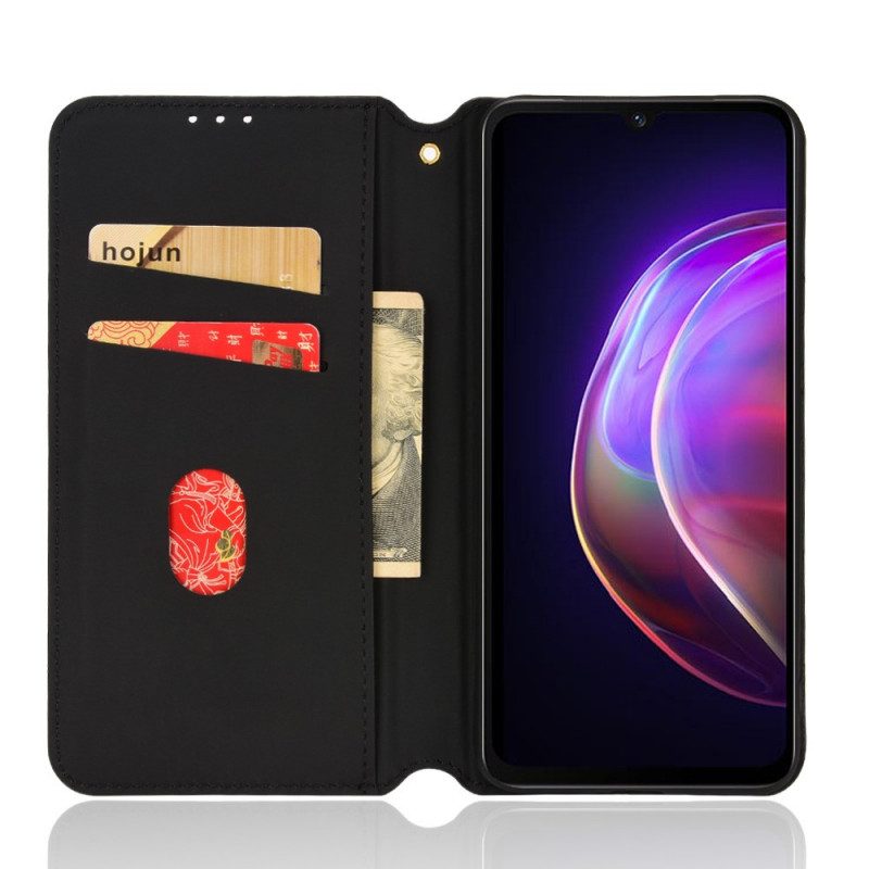 Bescherming Hoesje voor Vivo V21 5G Folio-hoesje Diamant Leereffect