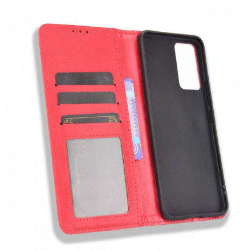 Bescherming Hoesje voor Vivo V21 5G Folio-hoesje Gestileerd Vintage Leereffect