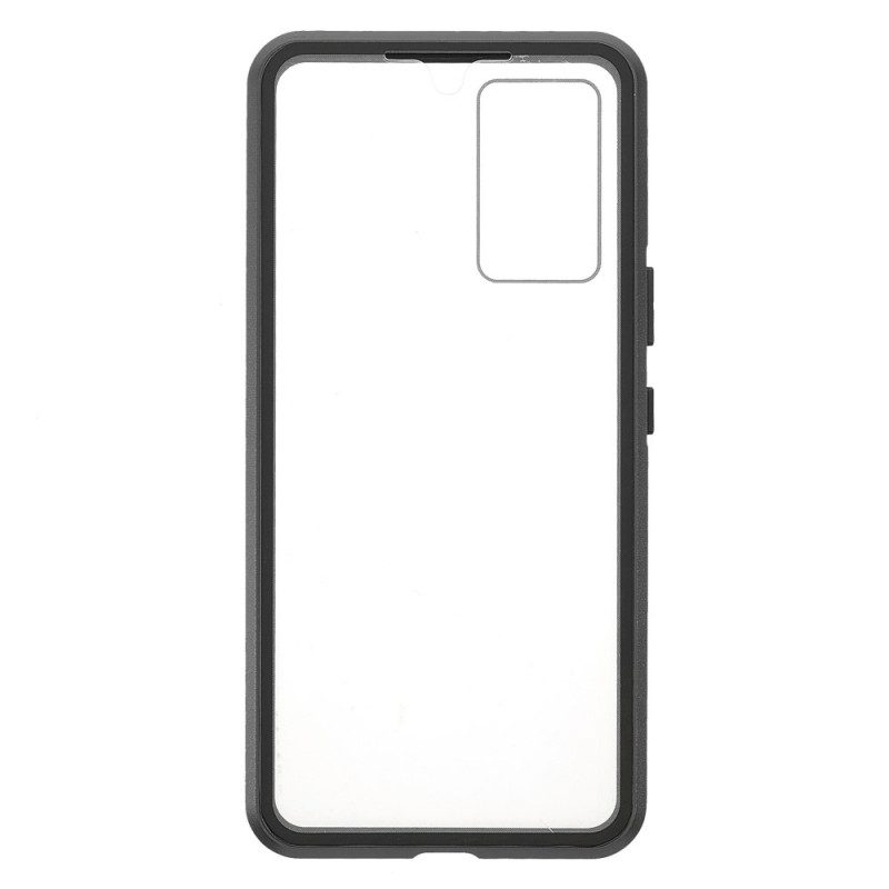 Hoesje voor Vivo V21 5G Tweezijdig Magnetisch Gehard Glas En Metaal