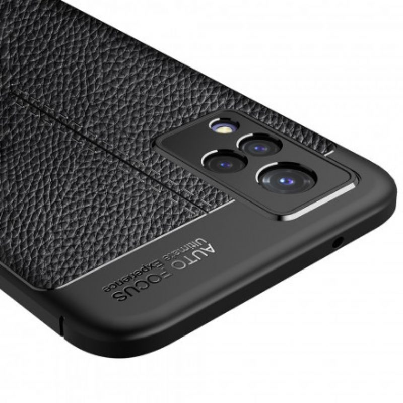 Telefoonhoesje voor Vivo V21 5G Dubbellijnig Litchi-leereffect