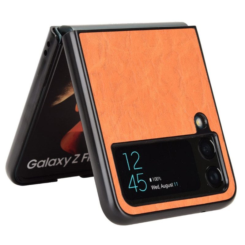 Hoesje voor Samsung Galaxy Z Flip 4 Folio-hoesje Leereffect Zachtheid