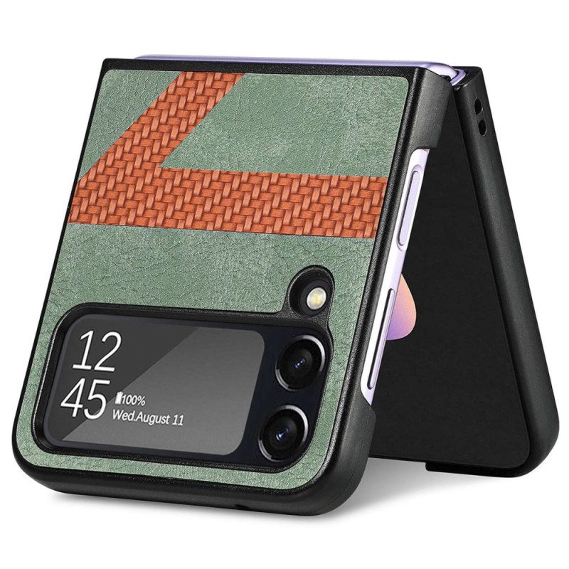 Telefoonhoesje voor Samsung Galaxy Z Flip 4 Folio-hoesje Stijl Leer Z Design