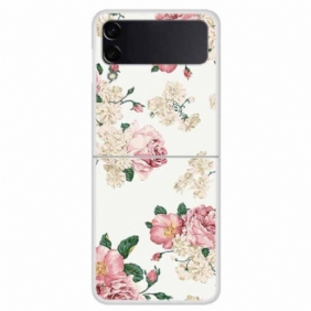 Telefoonhoesje voor Samsung Galaxy Z Flip 4 Folio-hoesje Vrijheid Bloemen