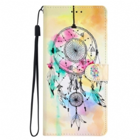 Bescherming Hoesje iPhone 16 Pro Max Aquarel Dromenvanger Met Riem