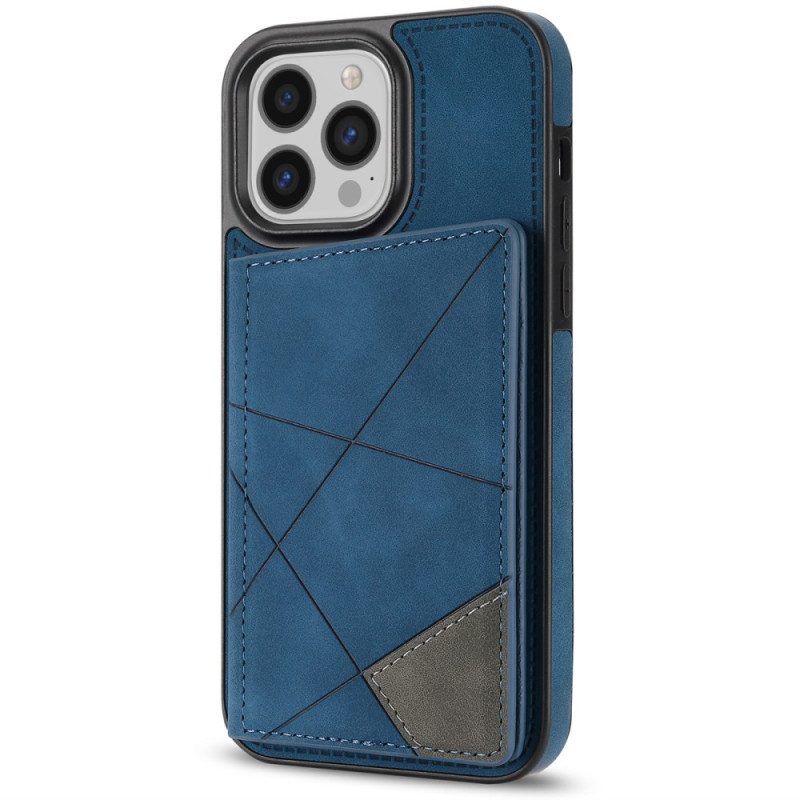 Case Hoesje iPhone 16 Pro Max Telefoonhoesje Kaarthouder Met Geometrisch Patroon