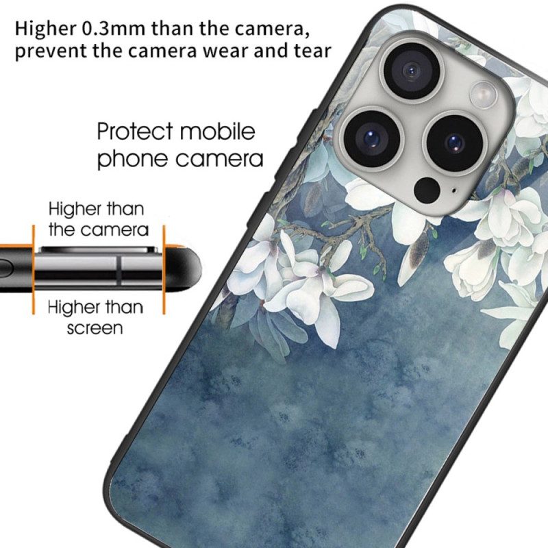 Case Hoesje iPhone 16 Pro Max Telefoonhoesje Magnolia Bedrukt Gehard Glas