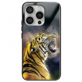 Case Hoesje iPhone 16 Pro Max Telefoonhoesje Roaring Tiger Gehard Glas