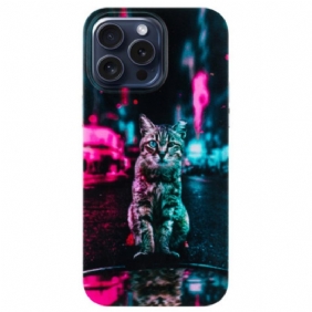 Cover Hoesje iPhone 16 Pro Max Telefoonhoesje Kat Bij Het Verkeerslicht