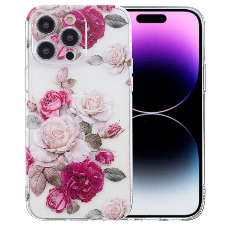 Cover Hoesje iPhone 16 Pro Max Telefoonhoesje Kleurrijke Pioenrozen