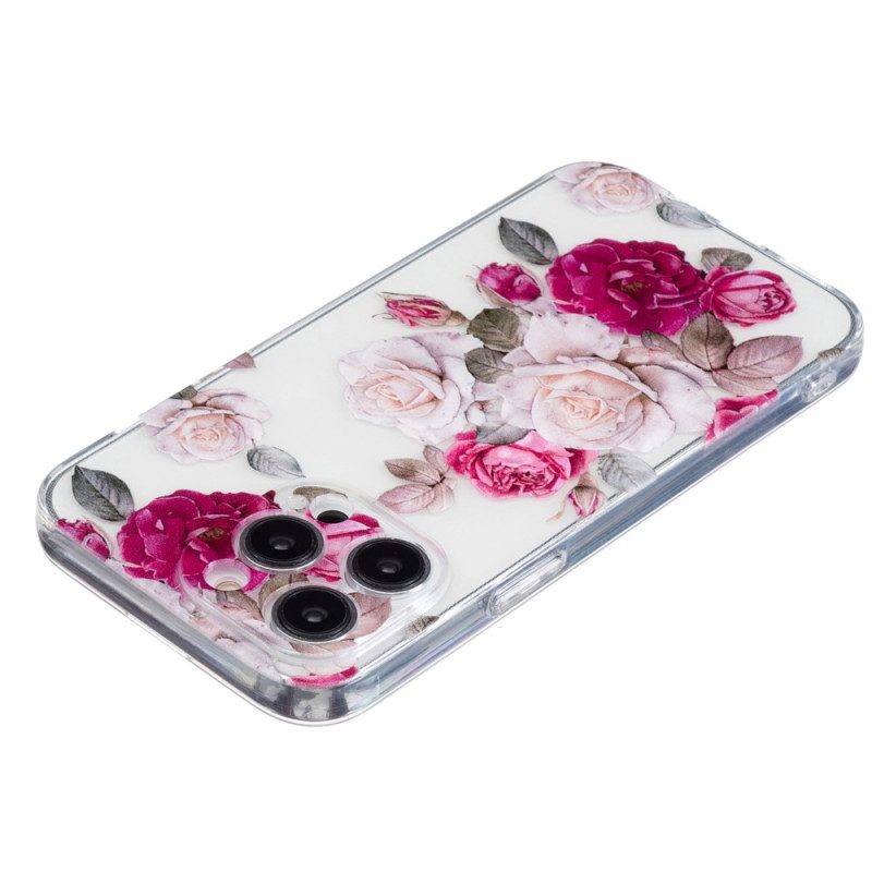 Cover Hoesje iPhone 16 Pro Max Telefoonhoesje Kleurrijke Pioenrozen