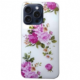 Cover Hoesje iPhone 16 Pro Max Telefoonhoesje Roze Bloemen