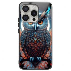 Cover Hoesje iPhone 16 Pro Max Telefoonhoesje Uilenprint Van Gehard Glas