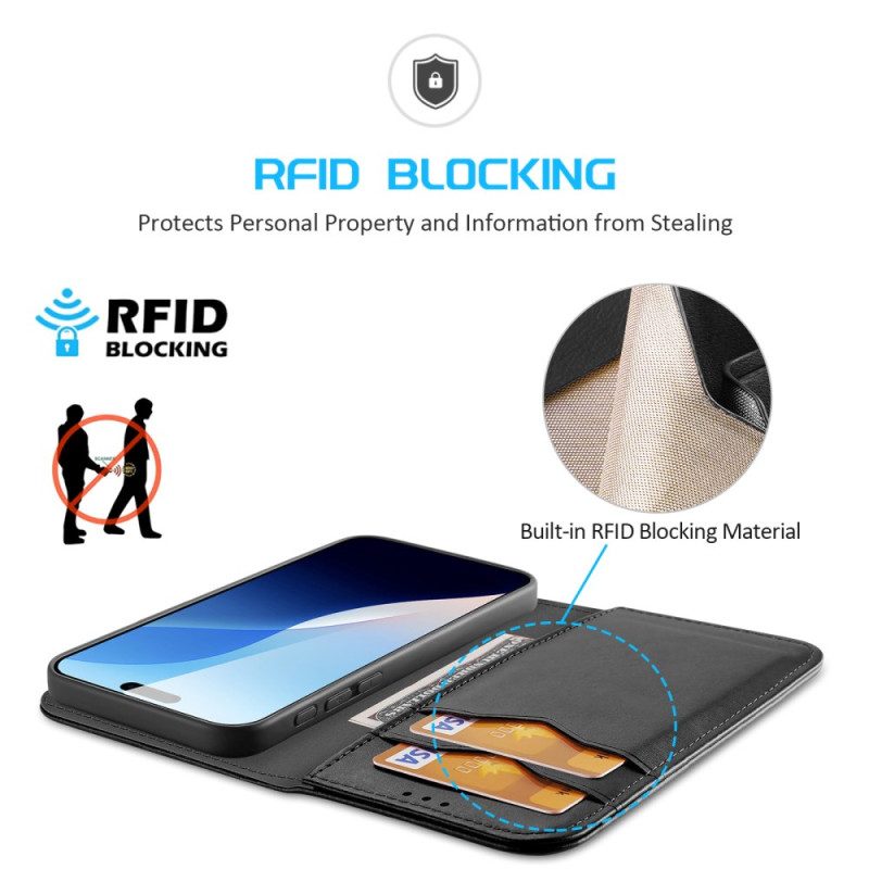 Folio-hoesje iPhone 16 Pro Max Rfid-blokkering Hivo Serie Dux Ducis