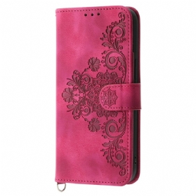 Folio-hoesje iPhone 16 Pro Max Telefoonhoesje Floralie Met Bandje En Schouderband