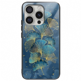 Hoesje iPhone 16 Pro Max Ginkgobladeren Van Gehard Glas