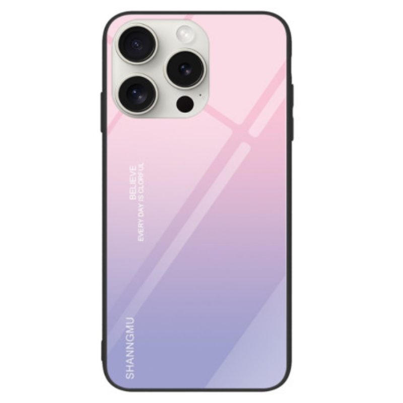 Hoesje iPhone 16 Pro Max Gradiënt Gehard Glas Roze Paars