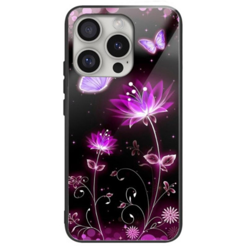 Hoesje iPhone 16 Pro Max Lotus Fluorescerend Gehard Glas