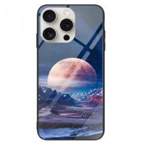 Hoesje iPhone 16 Pro Max Wit Planeet Gehard Glas