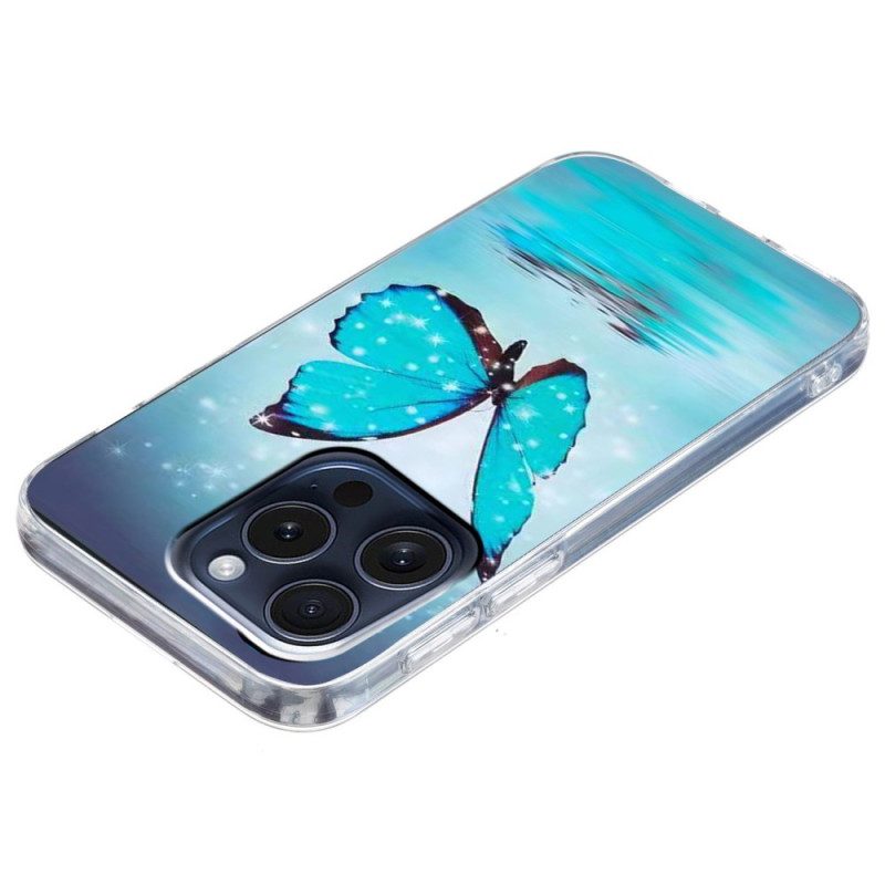 Hoesje Voor iPhone 16 Pro Max Blauwe Vlinder