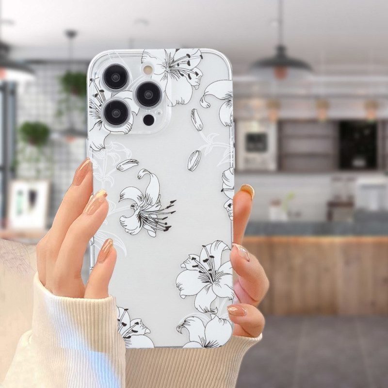 Hoesje Voor iPhone 16 Pro Max Witte Bloemen