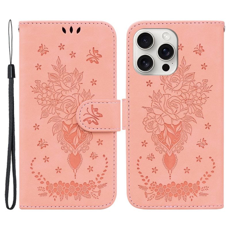 Leren Hoesje iPhone 16 Pro Max Floralie