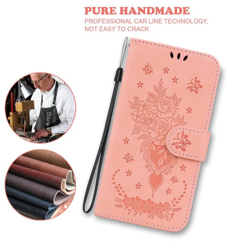 Leren Hoesje iPhone 16 Pro Max Floralie