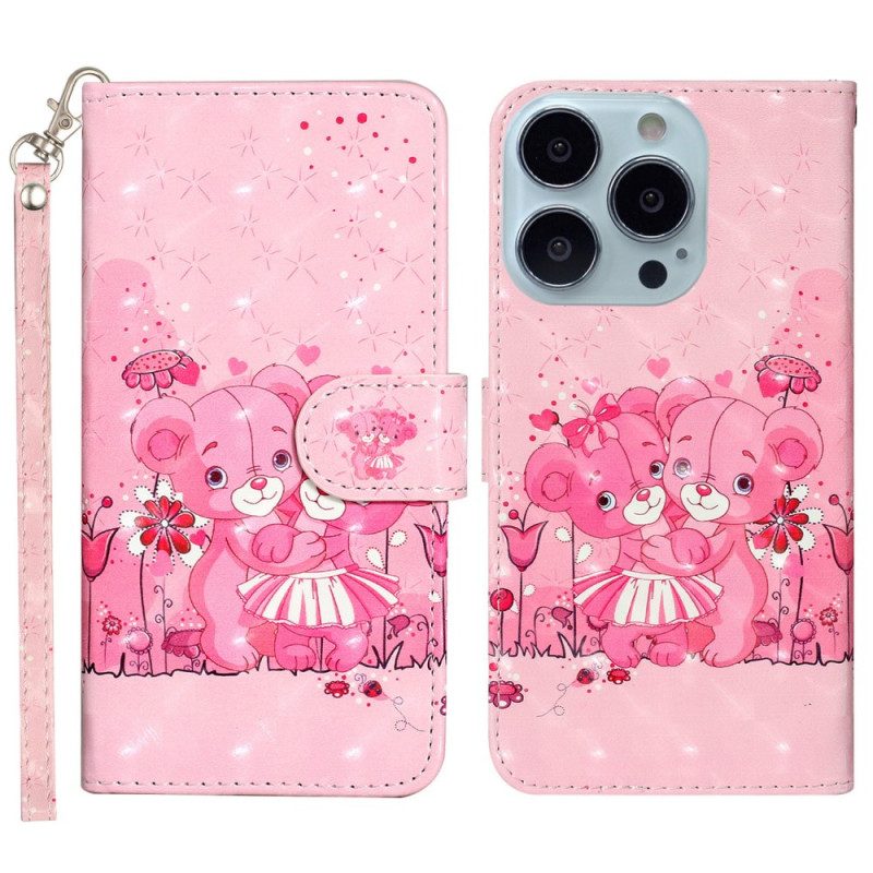 Leren Hoesje iPhone 16 Pro Max Koordbeertjes